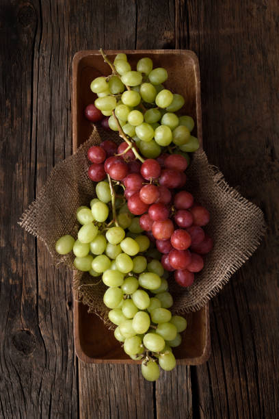 Bunch of red and white grapes stock photo