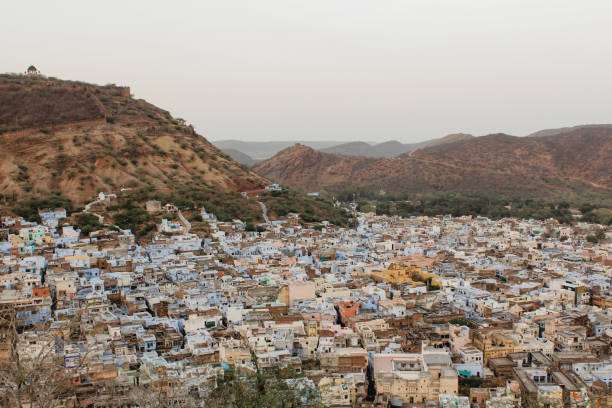 Bundi Town in Rajasthan Landscape shot of Bundi town in Rajasthan, Northwestern India. kota rajasthan stock pictures, royalty-free photos & images