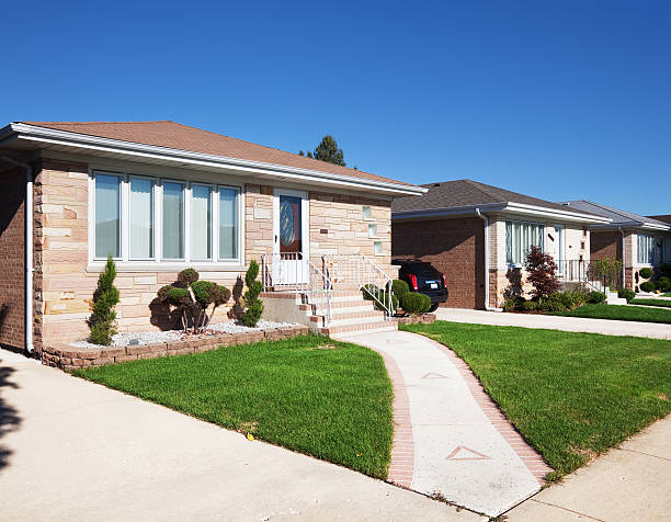 Bungalows in OHare, Chicago stock photo