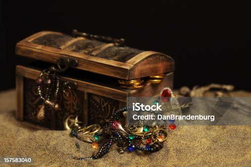 istock Buried Pirates Treasure Chest 157583040