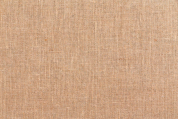Burlap or hessian textile background texture stock photo