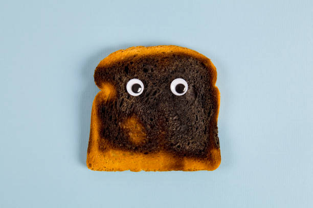 Burned bread stock photo