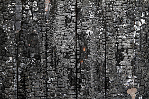 Burned wall of wood plate  ash stock pictures, royalty-free photos & images