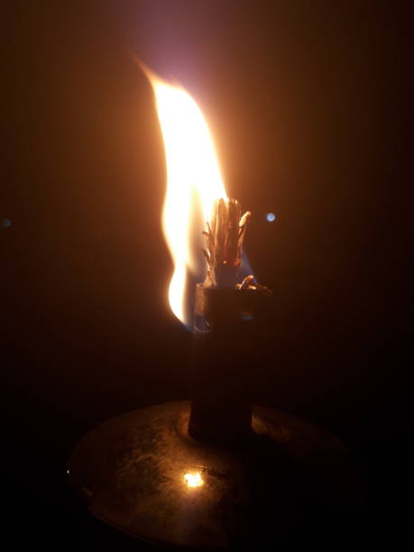 Burning torch stock photo