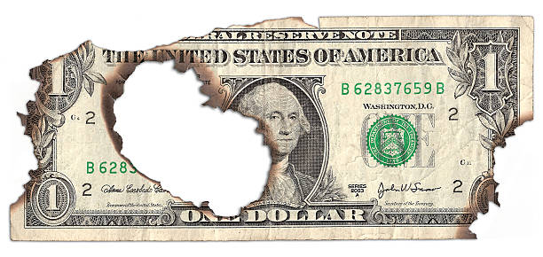 Burnt Dollar stock photo