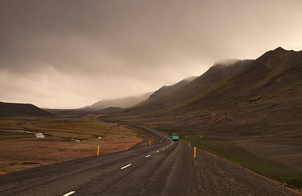 Bus trip on Iceland stock photo