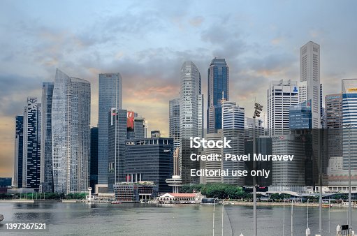 business center, skyscrapers in modern metropolis, city. Singapore Central Area Marina Bay, Singapore CBD