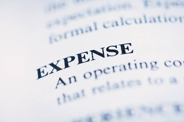 Business definitions: Expense stock photo