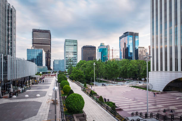 AZCA business district in Madrid stock photo