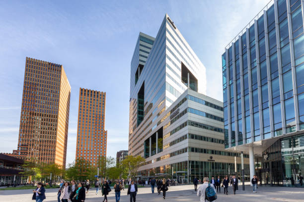 Business district of Amsterdam stock photo