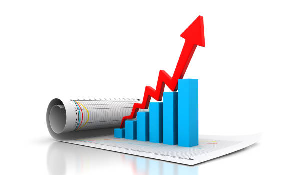 Business Graph showing profits and gains Business Graph showing profits and gains. 3d business background pricing factor stock pictures, royalty-free photos & images