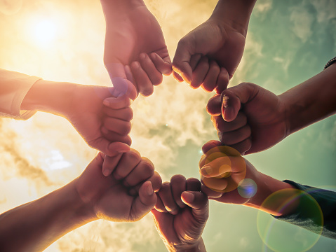 Business Group With Hands Together Teamwork Concepts Stock Photo ...
