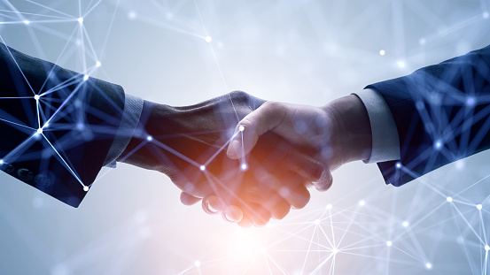 Business Network Concept Customer Support Shaking Hands Stock Photo - Download Image Now - iStock