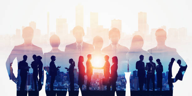 business network concept. group of businessperson. teamwork. human resources. - liderança imagens e fotografias de stock