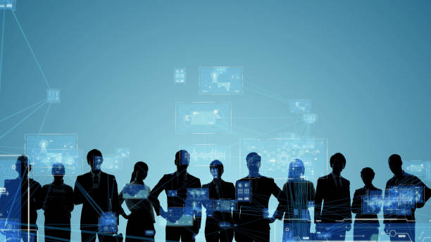 Business network concept. Human Resources. Group of businesspeople. Management strategy. stock photo
