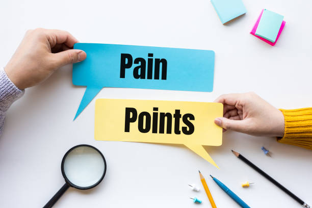 Business pain point and  marketing concepts.plan and strategy stock photo