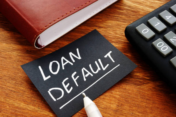 Business photo shows printed text Loan default stock photo