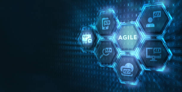 business, technology, internet en netwerk concept. agile software ontwikkeling. - agile stockfoto's en -beelden