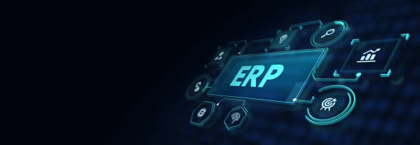 Business, Technology, Internet and network concept. Enterprise resource planning ERP concept.3d illustration stock photo