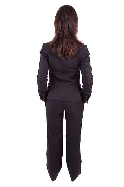 Business woman posing backwards stock photo
