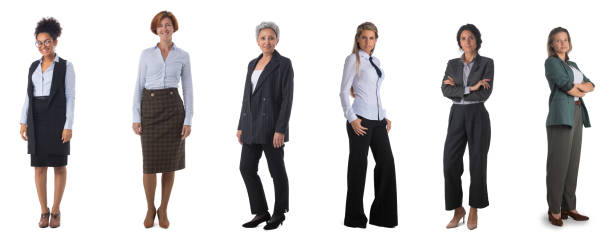 Business women portraits on white stock photo
