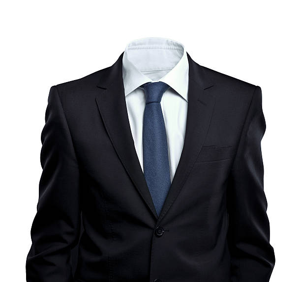 Businessman in suit with no head stock photo