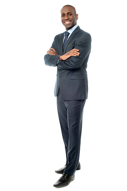 Businessman posing confidently stock photo