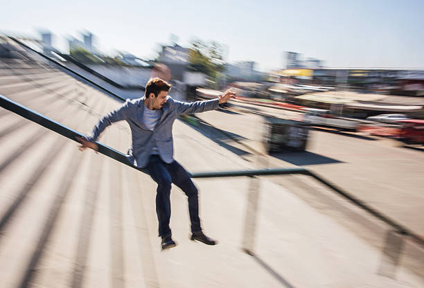 Sliding Down Railing Stock Photos Pictures Royalty Free Images