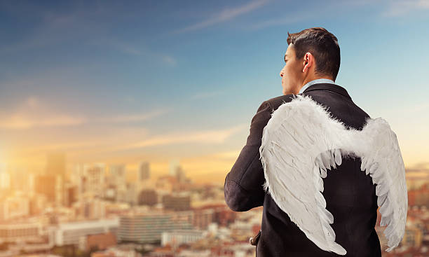 Businessman-angel stock photo