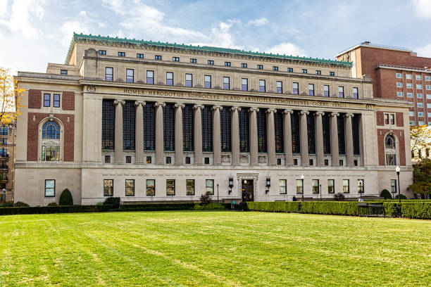 Butler library building at Columbia University, New York stock photo