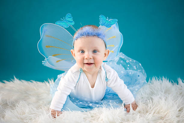 Butterfly baby stock photo