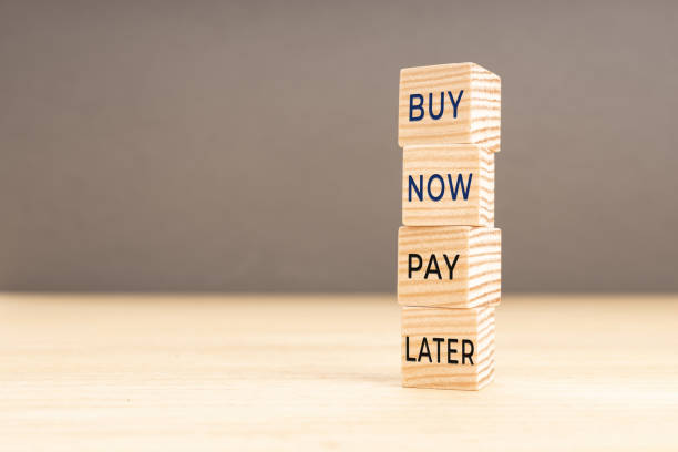 Buy Now Pay Later words on stacked wooden blocks