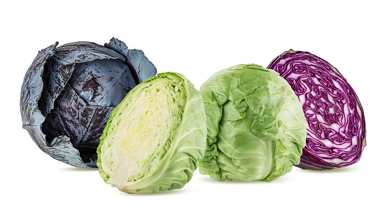 Cabbages isolated on white background