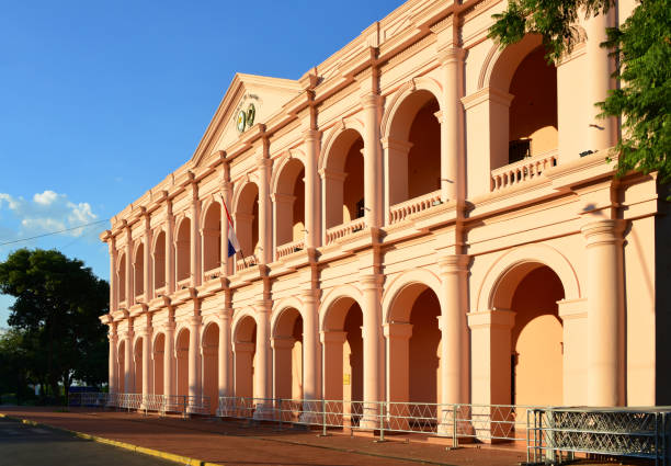 Cabildo building (old town council, 1844), Independence Square, Asunción, Paraguay stock photo