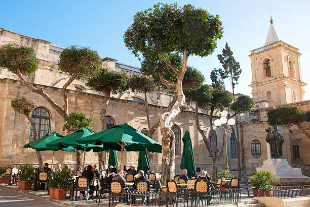 Cafe Scene in Malta stock photo