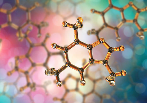 Caffeine molecule, illustration. Caffeine is found in coffee, tea, energy drinks, is used in medicine Caffeine molecule, 3d illustration. Caffeine is found in coffee, tea, energy drinks, is used in medicine caffeine stock pictures, royalty-free photos & images