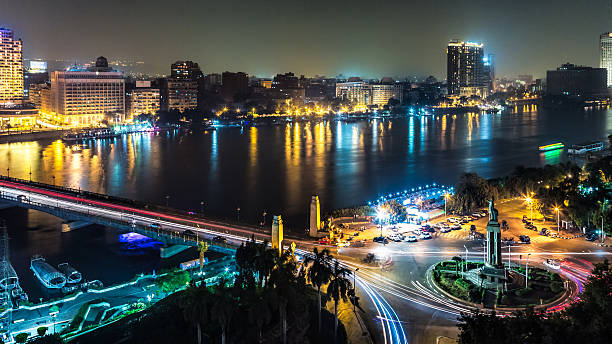 Cairo at night stock photo