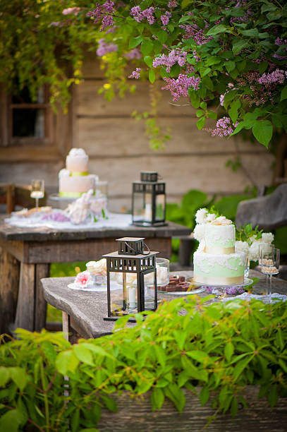 Cakes on the table stock photo