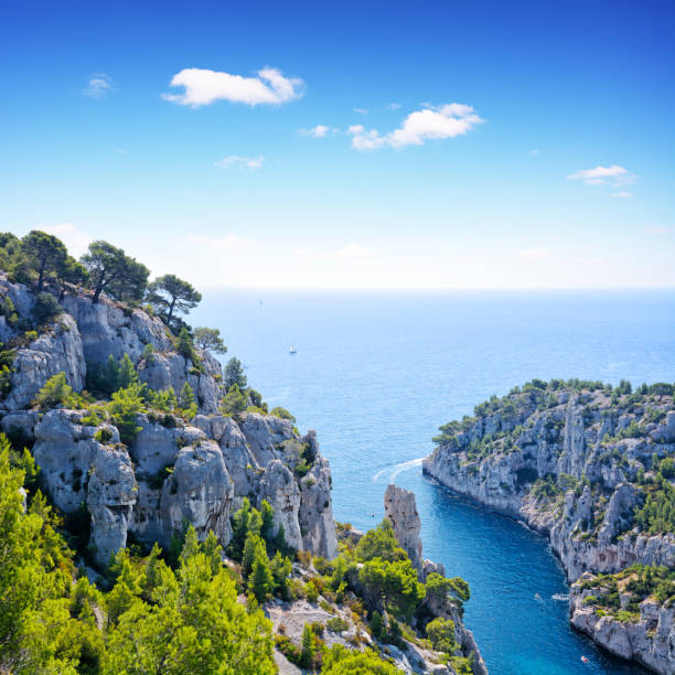 Calanques of Marseille in France stock photo