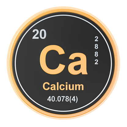 Calcium Ca chemical element. 3D rendering isolated on white background