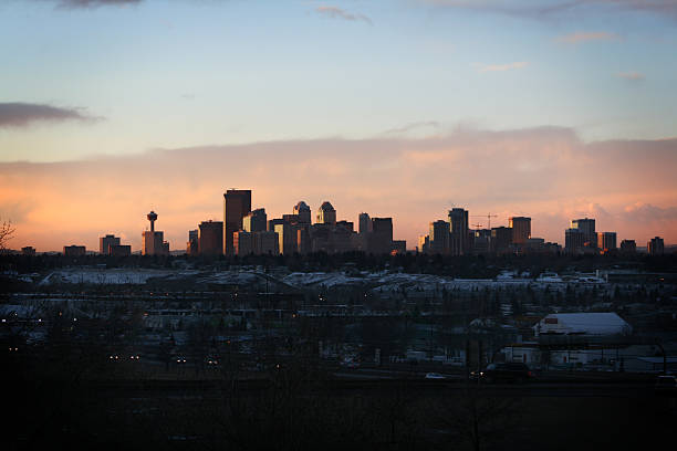 Calgary at dawn stock photo