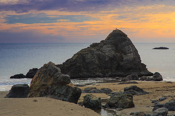 California coast sunset stock photo