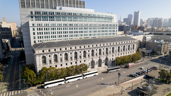 High quality aerial photos of the San Francisco Supreme Court building.