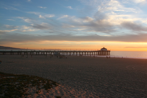 California Sunset. A shot of Manhattan Beach Pier near Los Angeles.Visit