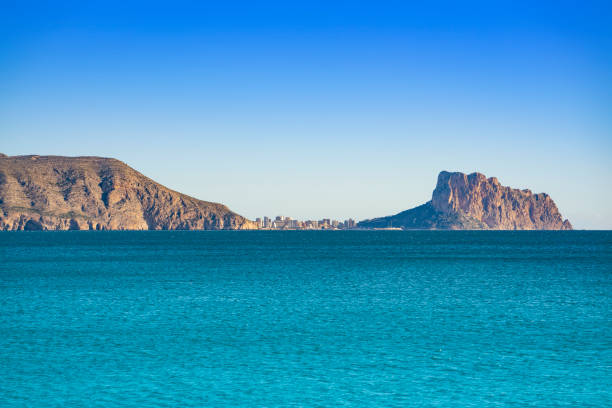 Calpe Skyline and Penon de Ifach view from Altea Calpe Skyline and Penon de Ifach view from Altea in Alicante at Mediterranean spain calpe stock pictures, royalty-free photos & images