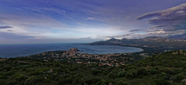 Calvi bay in the afternoon stock photo