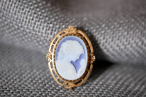 Cameo with gold surrounding stock photo