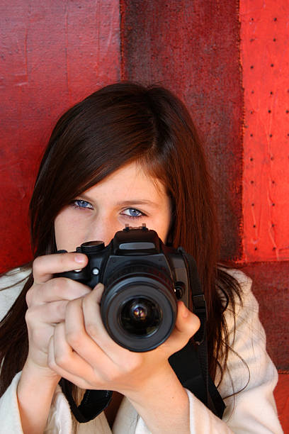 Camera girl 2 stock photo