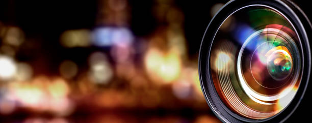 Camera lens Camera lens with lense reflections. camera photographic equipment stock pictures, royalty-free photos & images