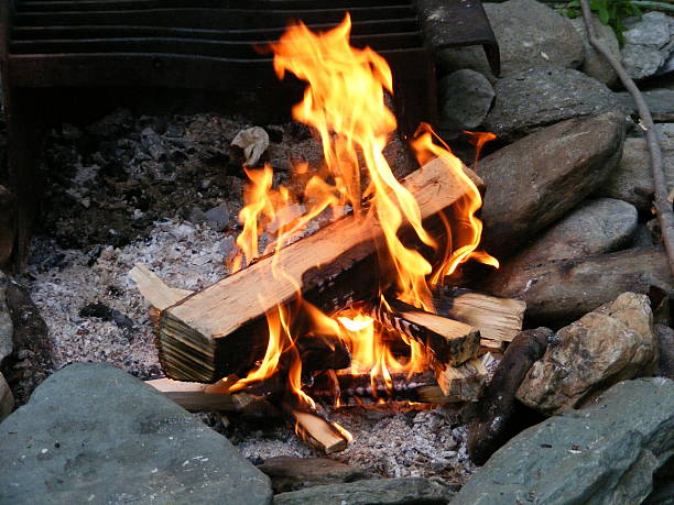 Camp Fire stock photo